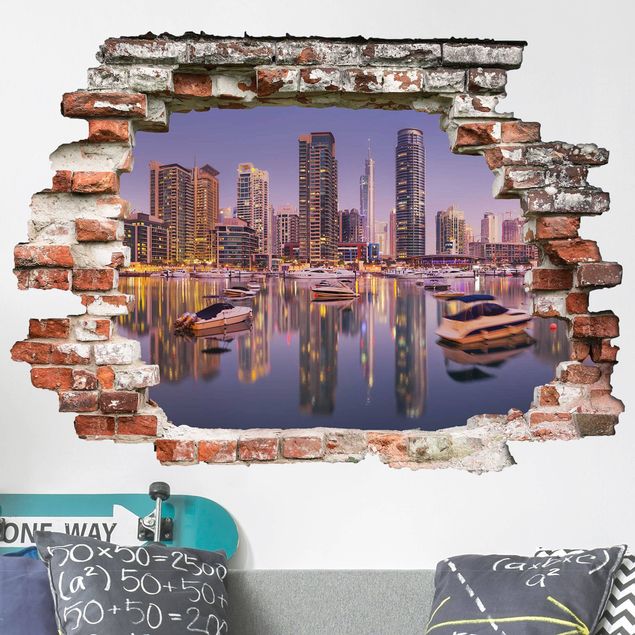 Stickers muraux villes Dubai Skyline et Marina