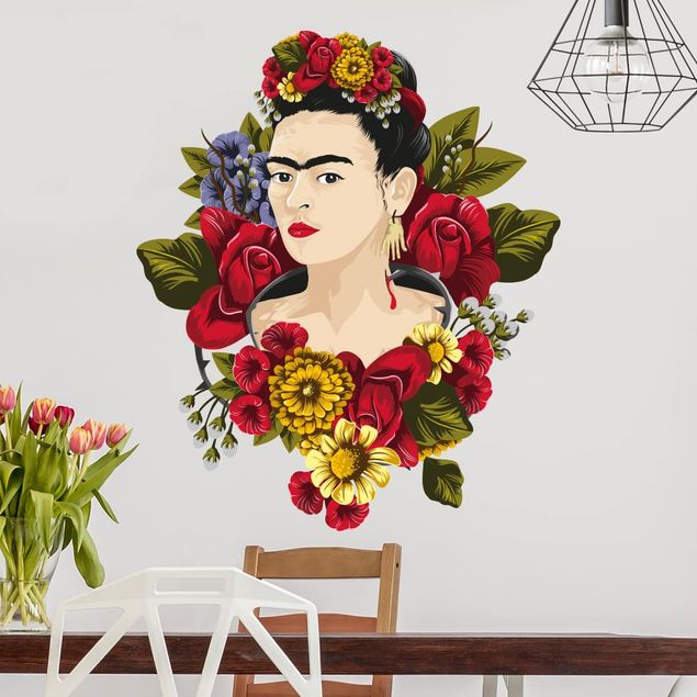 Sticker mural nature Frida Kahlo - Roses