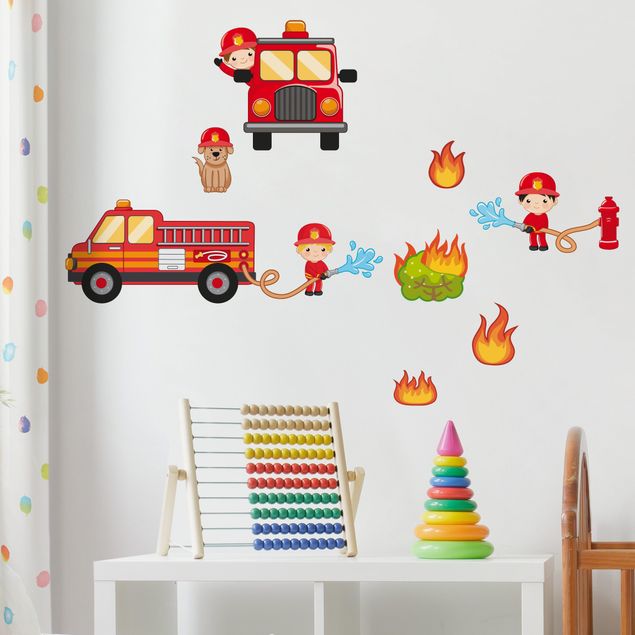 Sticker mural - Fire Brigade in Action Set