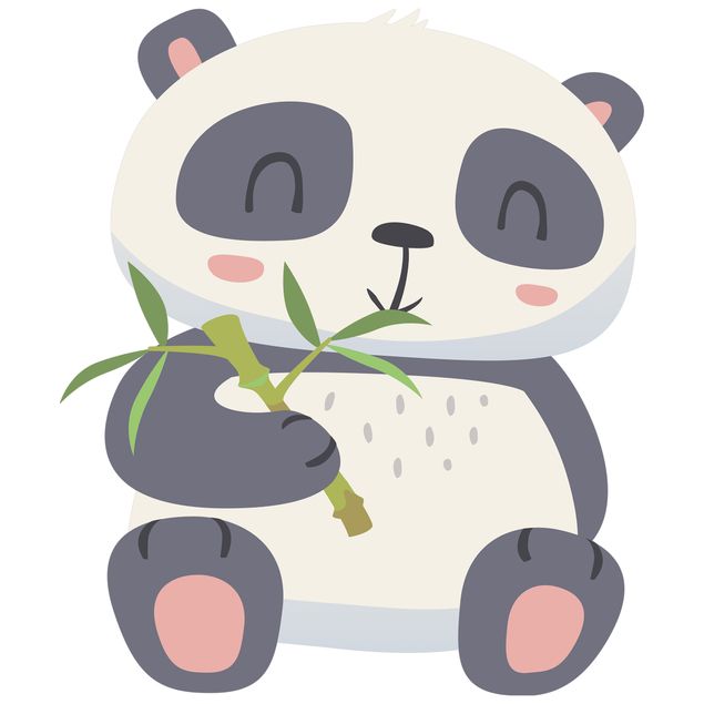 Stickers muraux panda Panda qui grignote du bambou