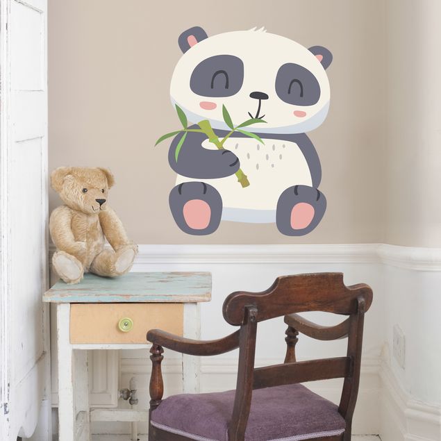 Déco chambre bébé Panda qui grignote du bambou