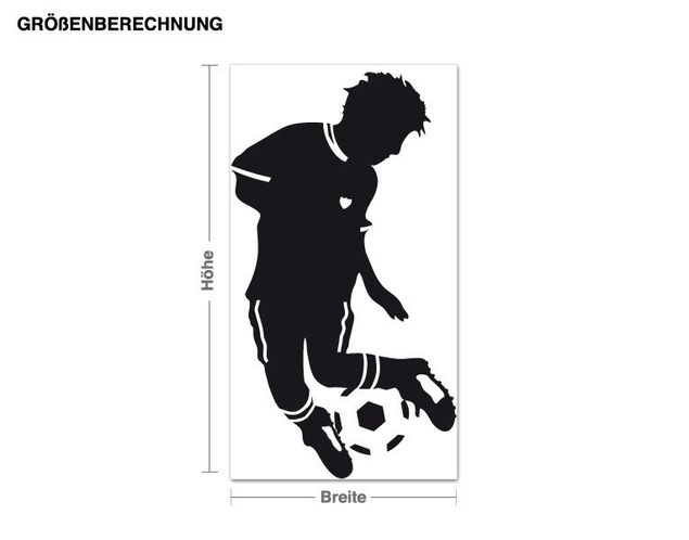 Sticker mural foot Petit joueur de football faisant des tours