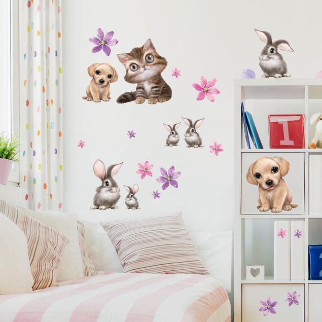 Stickers muraux animaux Set Pets