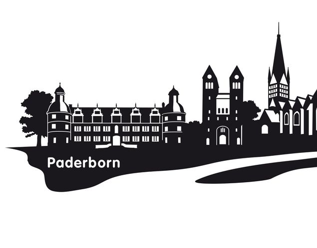 Stickers muraux avec noms de villes No.AC13 Paderborn Skyline