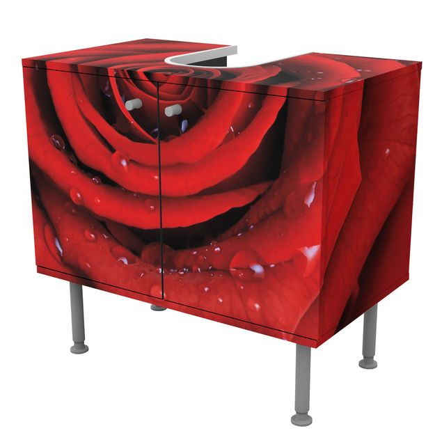 Meubles sous lavabo design - Red Rose With Water Drops