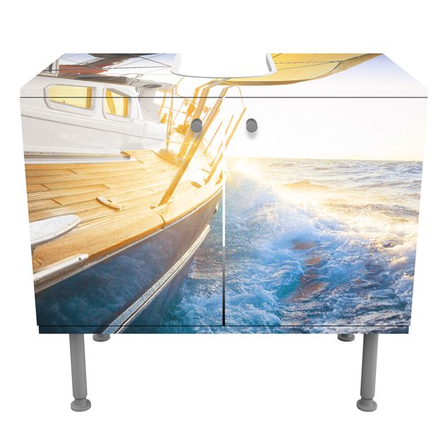 Meubles sous lavabo design - Sailboat On Blue Ocean In Sunshine