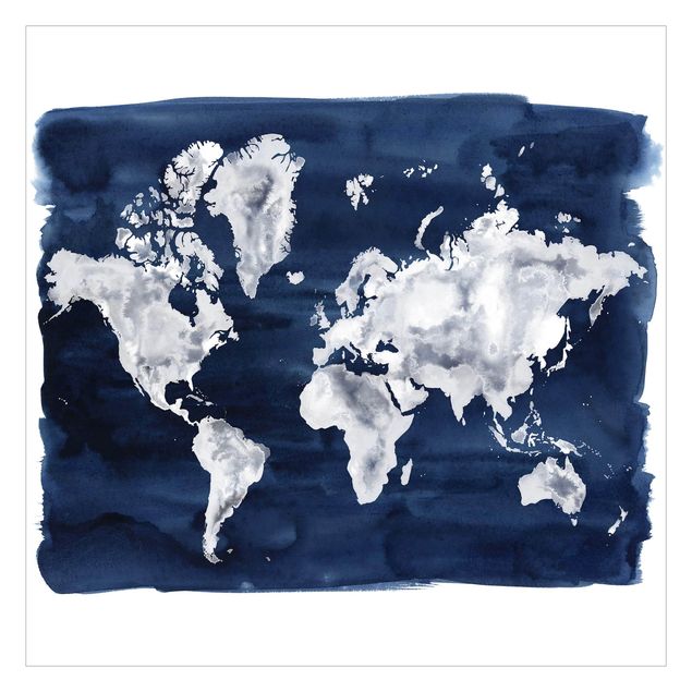 Papier peint - Water World Map Dark