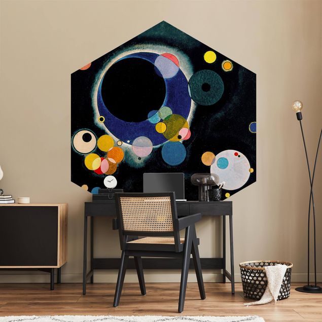 Papier peint moderne Wassily Kandinsky - Cercles d'esquisses