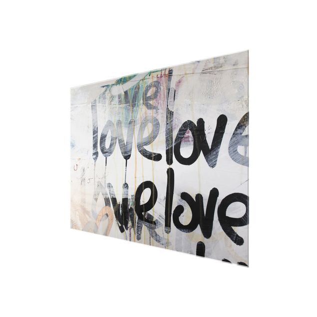 Tableaux en verre magnétique We love Graffiti