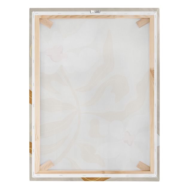 Impression sur toile - Fleurs blanches avec feuilles jaunes - Format portrait 3:4