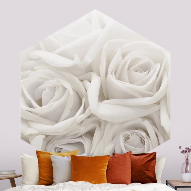 Papier peint roses White Roses