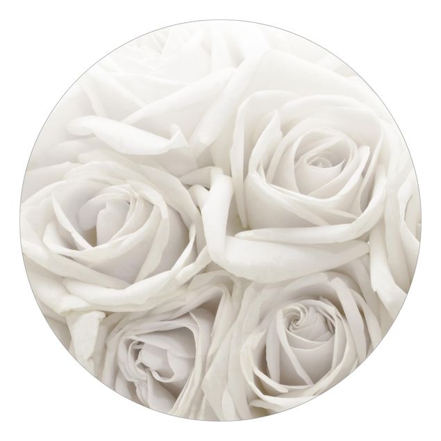 papier peint fleuri White Roses
