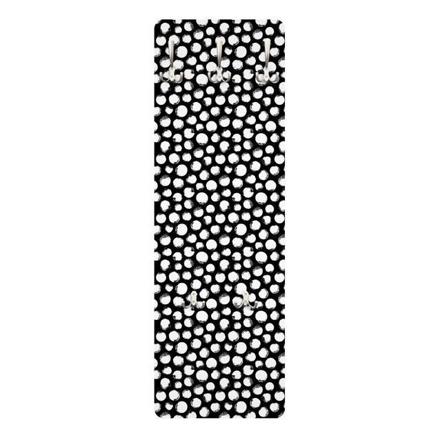 Porte-manteau - White Ink Polka Dots On Black
