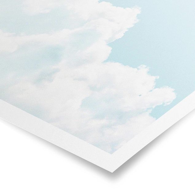 Posters muraux White Clouds In Sky Blue