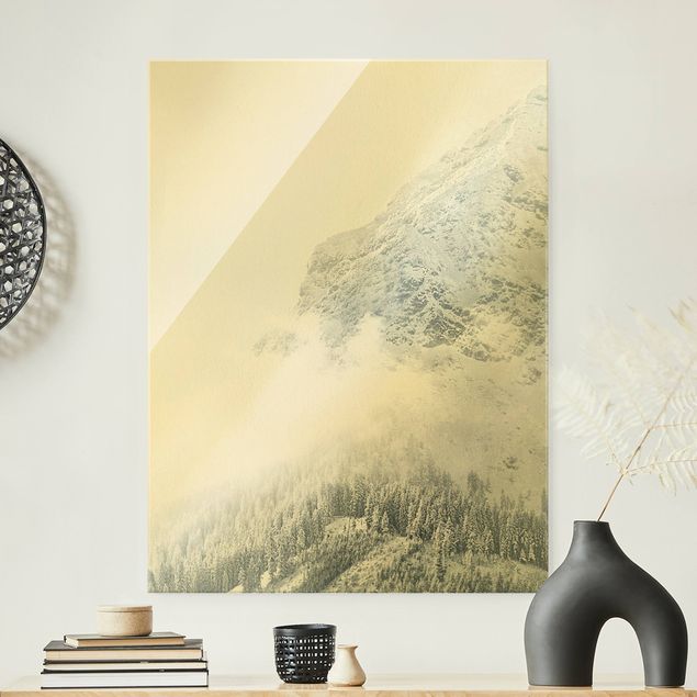 Tableau paysage Brouillard Blanc Dans Les Montagnes