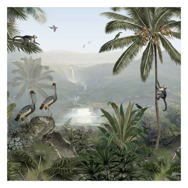 Papier peint panoramique Vue étendue sur les profondeurs de la jungle