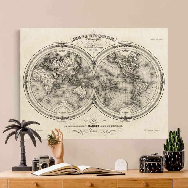 Tableaux vintage Carte du monde - Carte française de la région du Cap de 1848