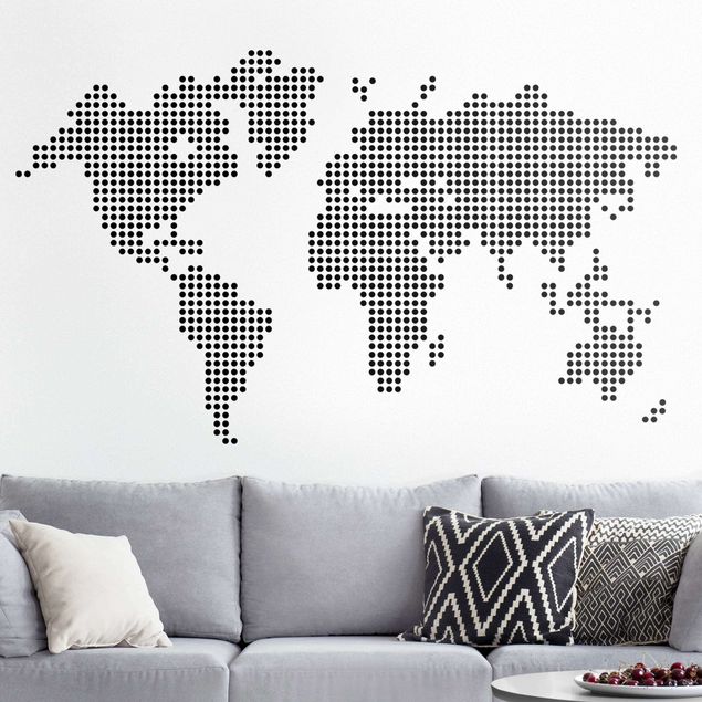Stickers muraux carte du monde Points de la carte du monde