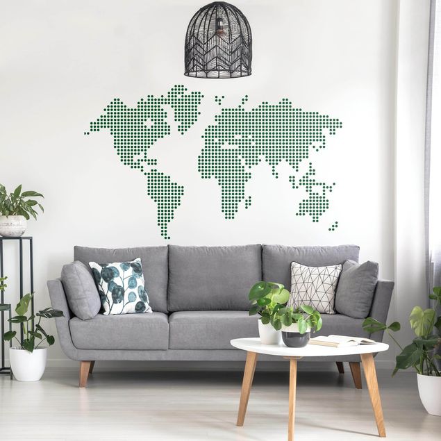 Sticker mural - World Map Points