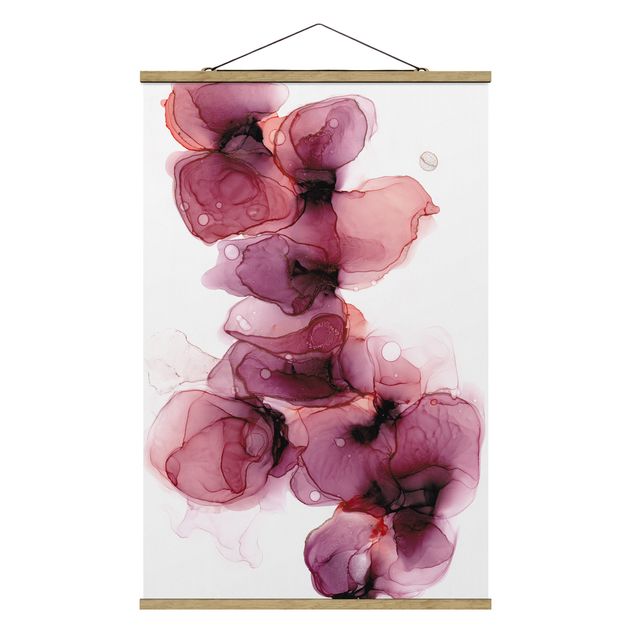 Tableau en tissu Fleurs sauvages en violet et or