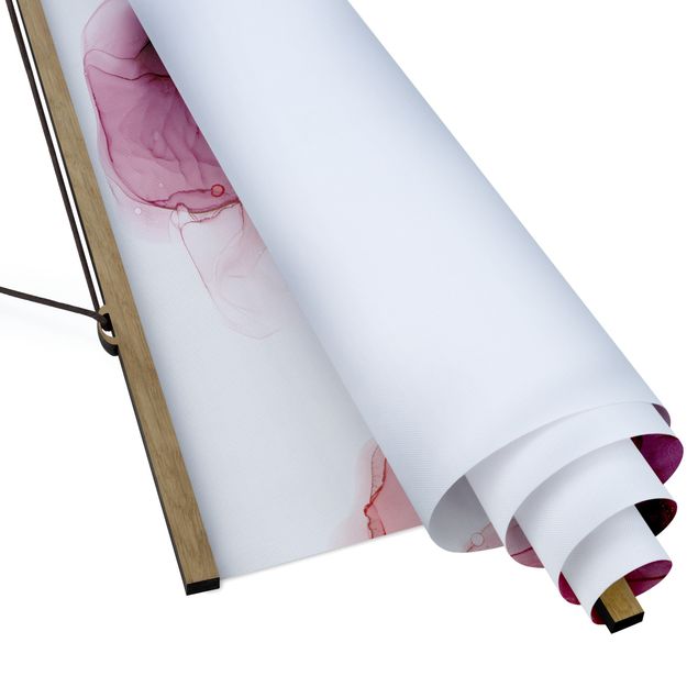 Tableau en tissu avec porte-affiche - Wild Flowers In Purple And Gold - Carré 1:1