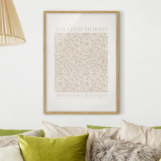 Affiches encadrées fleurs William Morris - Willow Pattern Beige