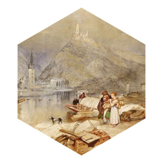 Papier peint panoramique paysage William Turner - Bernkastel sur la Moselle