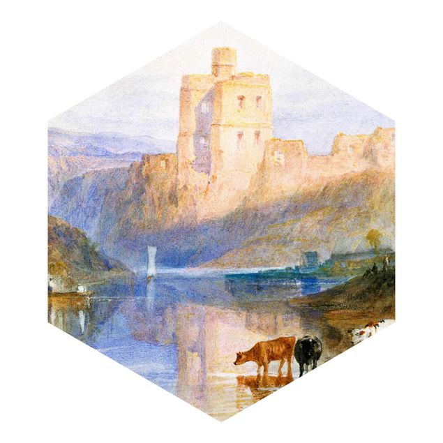 Papier peint hexagonal William Turner - Château de Norham