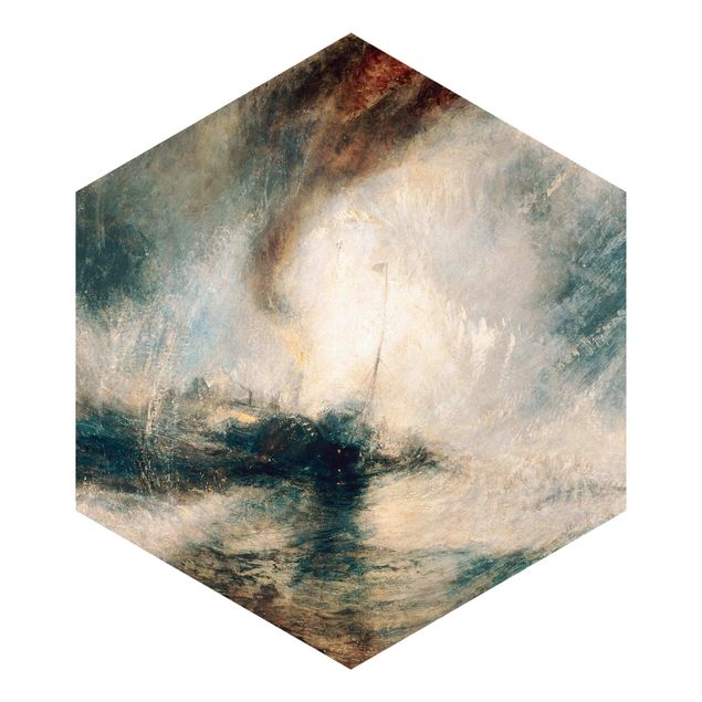 Papier peint hexagonal William Turner - Tempête de neige - Bateau à vapeur au large de l'embouchure d'un port