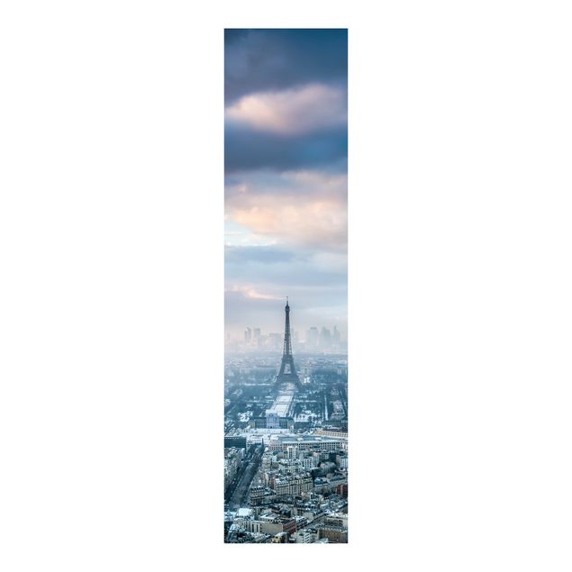 Panneaux coulissants avec architecture et skyline Hiver à Paris
