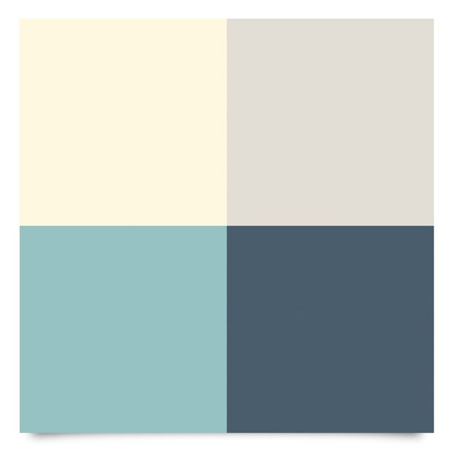 Films adhésifs turquoises Cosy Colours Squares Lagoon - Cashmere Sand Pastel Turquoise Slate Blue