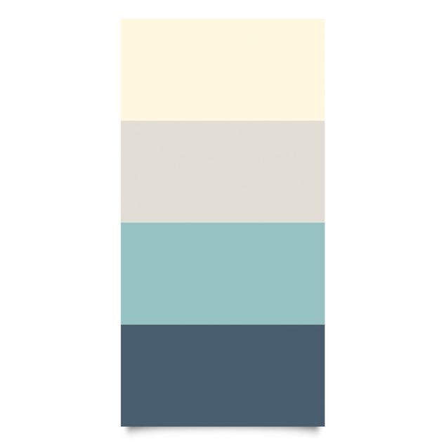 Adhesif pour porte Cosy Colours Stripes Lagoon - Cashmere Sand Pastel Turquoise Slate Blue