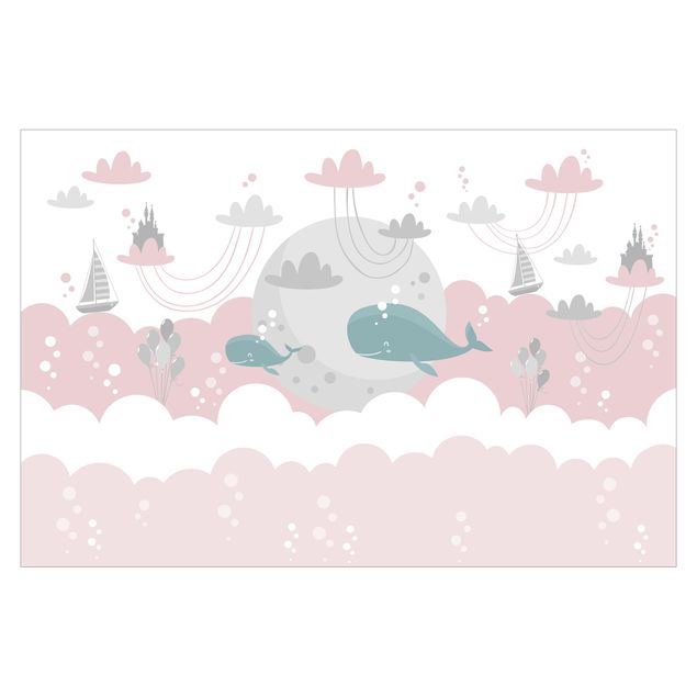 papier peint xxl Clouds With Whale And Castle