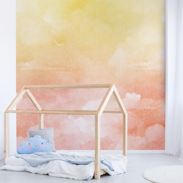 Déco chambre bébé Ciel nuageux pastel
