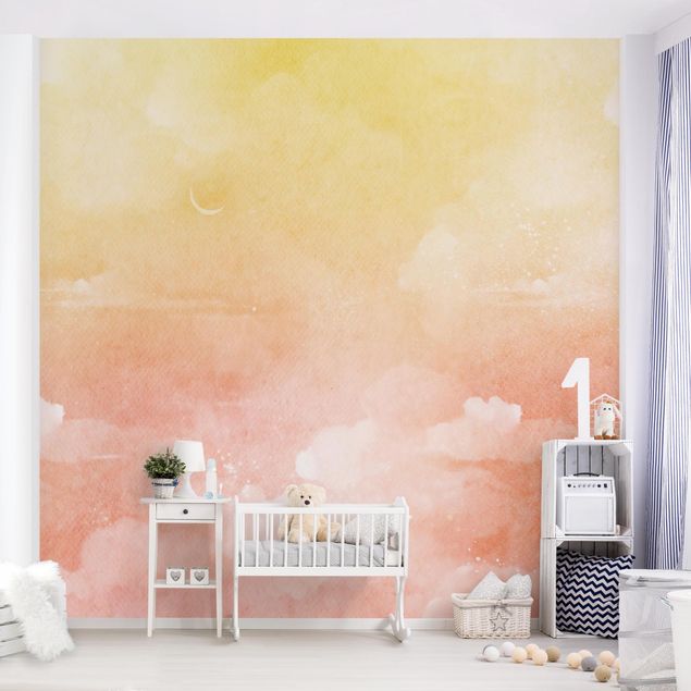 Papier peint moderne Ciel nuageux pastel