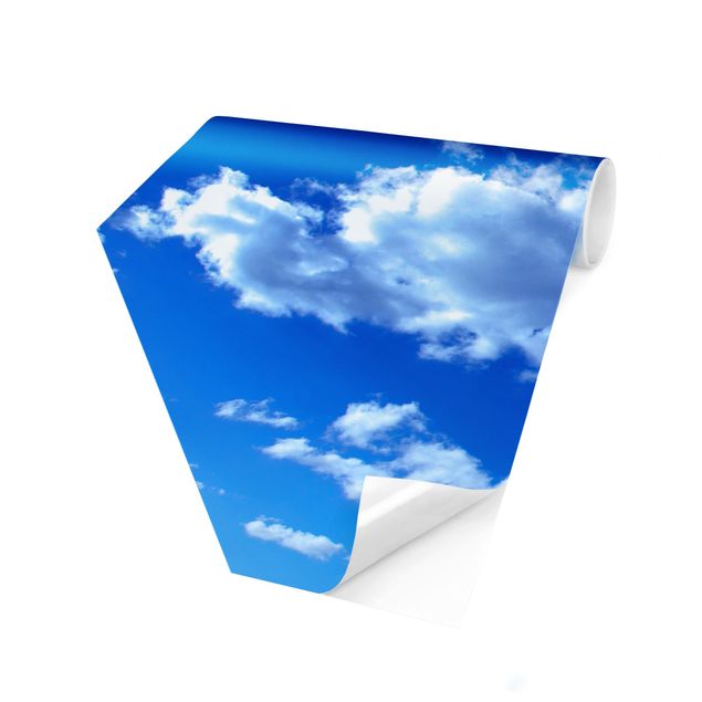 Papiers peintspanoramique hexagonal Ciel nuageux