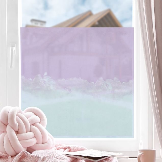 Décoration chambre bébé Jeu de couleurs nuageux lilas