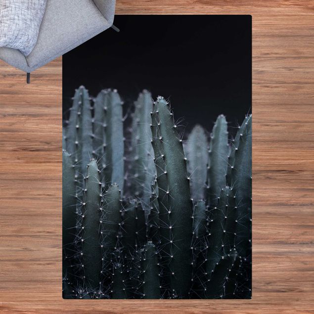 tapis contemporain Cactus du désert la nuit