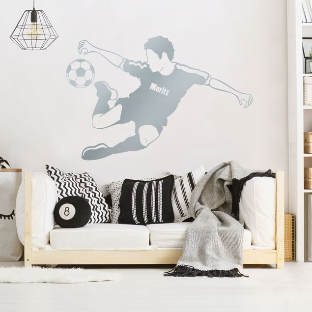 Sticker mural football Texte personnalisé coups de pied du joueur de foot