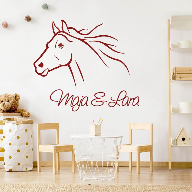 Stickers muraux chevaux Cheval avec nom personnalisé