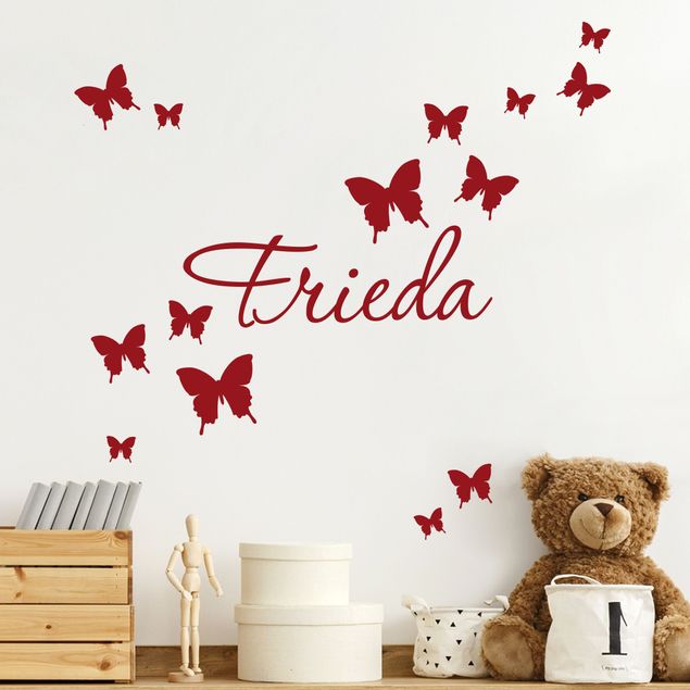Sticker mural texte personnalisé - Customised text butterfly decor