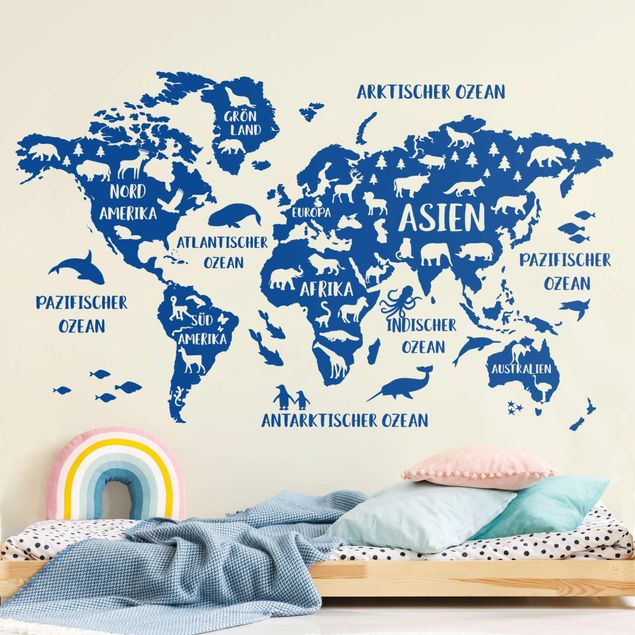 Sticker mural - XXL World Map With Animals
