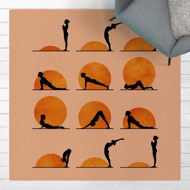 tapis salon moderne Yoga - Salutation au soleil