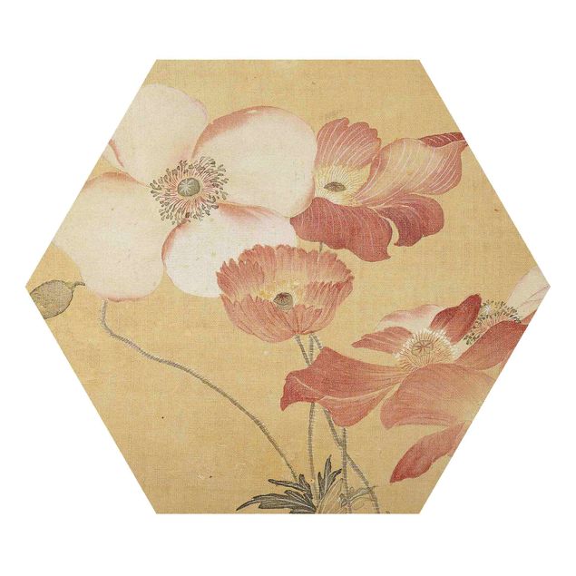 Tableau floral mural Yun Shouping - Poppy Flower