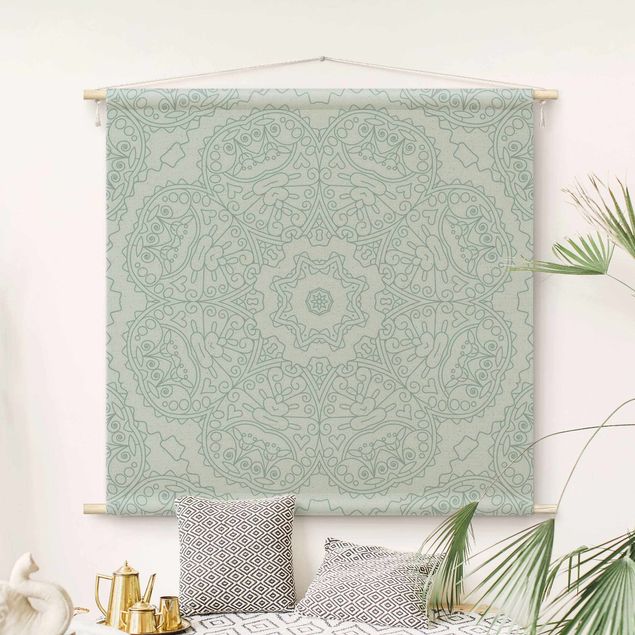 Déco mur cuisine Jagged Mandala Flower With Star In Turquoise