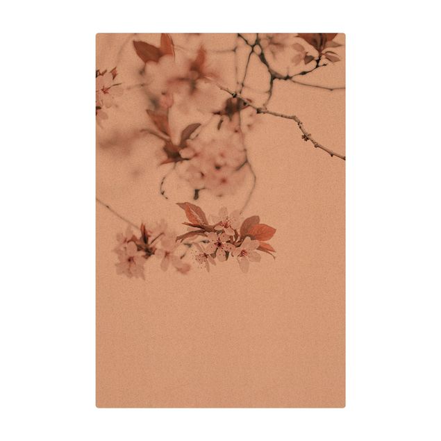 Tapis en liège - Delicate Cherry Blossoms On A Twig - Format portrait 2:3
