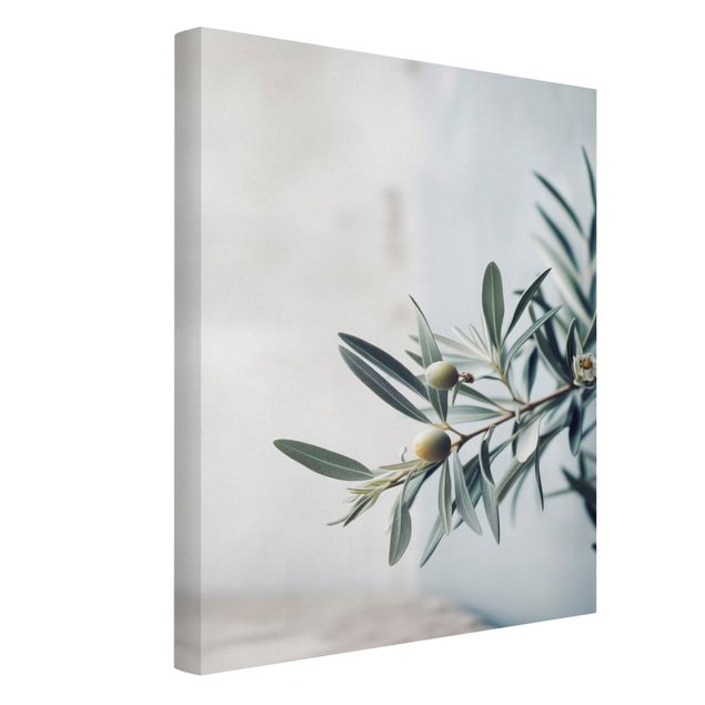 Tableaux fleurs Branche d'olivier délicatement fleurie