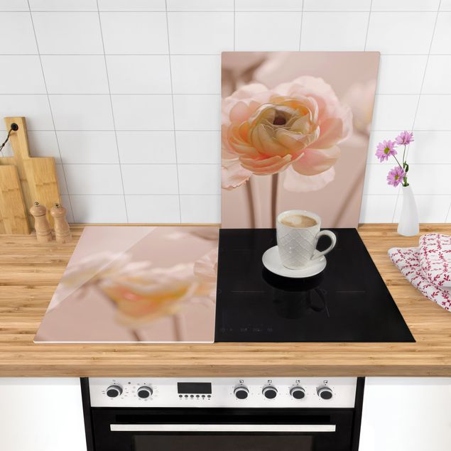 Cache plaques de cuisson fleurs Délicat bouquet de fleurs rose pâle