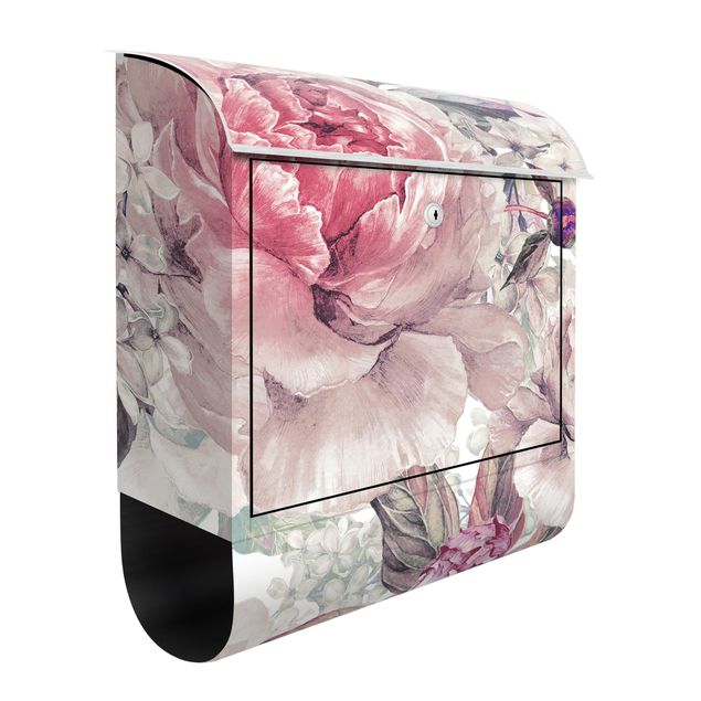 Letterbox - Delicate Watercolour Peony Pattern