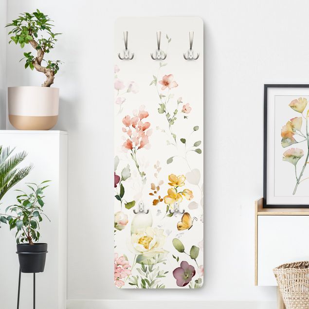 Porte-manteaux muraux avec fleurs Delicate Flower Arrangement